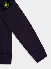 Stone Island Ink Blue Vanisé Cotton Crewneck Sweatshirt