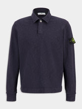 Stone Island Ink Blue Long-Sleeve Polo Sweatshirt