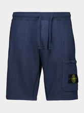 Stone Island Navy Organic Cotton Fleece Bermuda Shorts