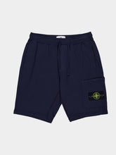 Stone Island Navy Organic Cotton Fleece Bermuda Shorts