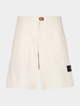 Stone Island Ivory Natural Cotton Gabardine Bermuda Shorts