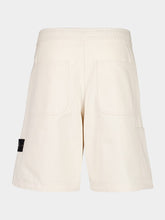 Stone Island Ivory Natural Cotton Gabardine Bermuda Shorts