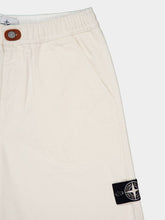 Stone Island Ivory Natural Cotton Gabardine Bermuda Shorts