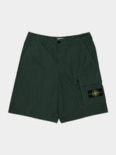 Stone Island Green Cotton Bermuda Cargo Shorts