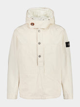 Stone Island Ivory Natural Cotton Gabardine Anorak