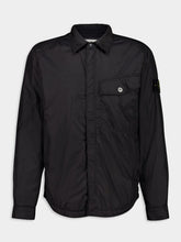 Stone Island Long-Sleeve Button-Down Collar Jacket in Black