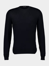 Tom Ford Black Fine Gauge Wool Crew Neck Sweater