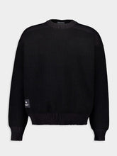 Y-3 Black Wool-Blend Knit Crew Sweater