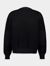 Y-3 Black Wool-Blend Knit Crew Sweater