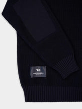 Y-3 Black Wool-Blend Knit Crew Sweater
