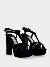Jimmy Choo Kesia 120 Black Velvet Sandals