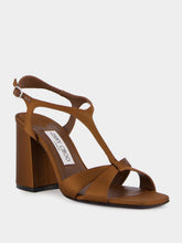 Jimmy Choo Kesia 45 Bronze Satin Sandals