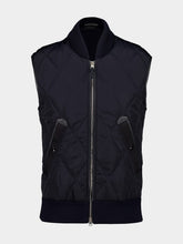 Tom Ford Ink Blue Diamond Quilted Nylon Zipped Gilet