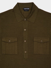 Tom Ford Olive Green Merino Wool Polo Sweater