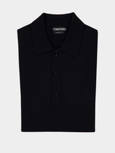 Tom Ford Black Merino Wool Fine Gauge Polo