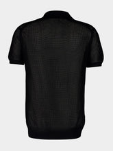 Tom Ford Black Cotton Silk Mesh Polo