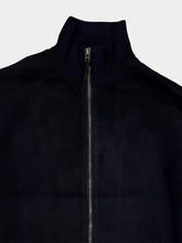 Tom Ford Navy Suede Front Merino Jacket