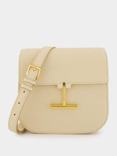 Beige Tara Mini Crossbody in Grain Leather