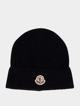 Moncler Black Logo Cotton Beanie