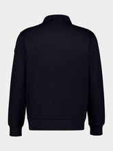 Moncler Dark Blue Cotton Half-Zip Sweatshirt