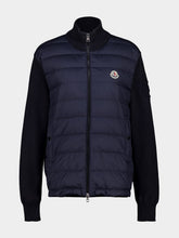 Moncler Dark Blue Padded Zip-Up Cotton Cardigan