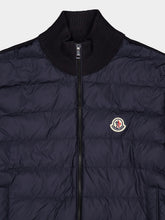 Moncler Dark Blue Padded Zip-Up Cotton Cardigan