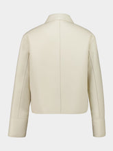 Moncler Ivory Haricot 3-in-1 Leather Down Shirt Jacket