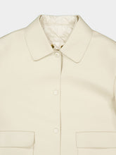 Moncler Ivory Haricot 3-in-1 Leather Down Shirt Jacket