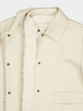 Moncler Ivory Haricot 3-in-1 Leather Down Shirt Jacket