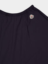Moncler Navy Blue Midi Skirt in Nylon and Cotton