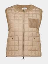 Moncler Beige Quilted Cotton Down Gilet