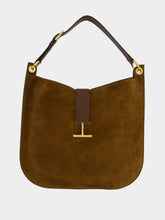 Tom Ford Whisky Brown Suede Leather Tara Large Crossbody