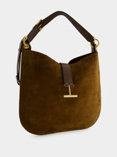 Tom Ford Whisky Brown Suede Leather Tara Large Crossbody