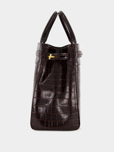 Tom Ford Brown Crocodile-Embossed Leather Bag