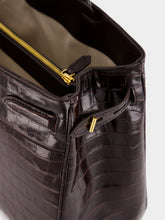 Tom Ford Brown Crocodile-Embossed Leather Bag