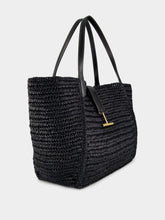 Tom Ford Black Tara Raffia and Leather Large Tote Bag