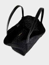 Tom Ford Black Tara Raffia and Leather Large Tote Bag