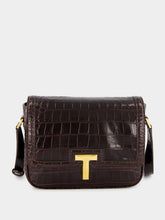 Tom Ford Brown Crocodile-Stamped Wallis Shoulder Bag
