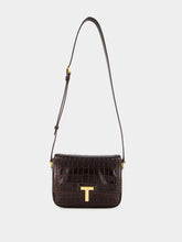 Tom Ford Brown Crocodile-Stamped Wallis Shoulder Bag