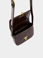 Tom Ford Brown Crocodile-Stamped Wallis Shoulder Bag