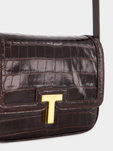 Tom Ford Brown Crocodile-Stamped Wallis Shoulder Bag