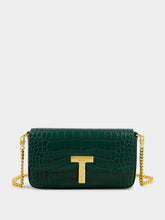 Tom Ford Emerald Green Shiny Stamped Crocodile Leather Wallis Mini Bag