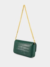 Tom Ford Emerald Green Shiny Stamped Crocodile Leather Wallis Mini Bag