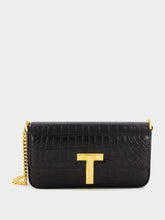 Tom Ford Black Croc-Embossed Mini Bag