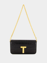 Tom Ford Black Croc-Embossed Mini Bag