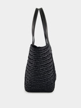 Tom Ford Black Raffia and Leather Tote