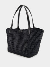 Tom Ford Black Raffia and Leather Tote