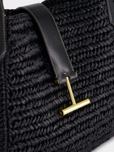 Tom Ford Black Raffia and Leather Tote