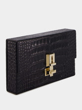 Tom Ford Black Crocodile Clutch in Leather