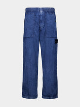 Stone Island Indigo Blue Nylon Cargo Trousers